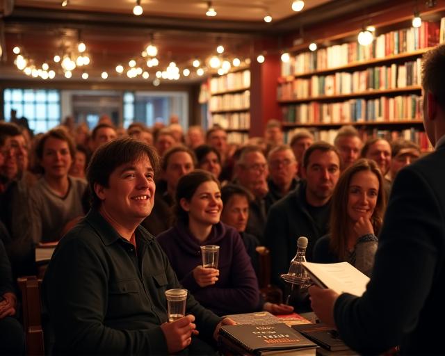 Audience gathering at an author meet-and-greet literary event in Dublin